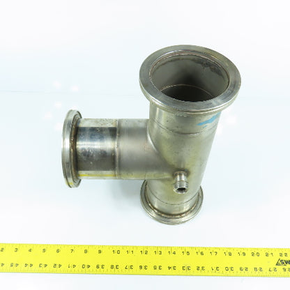 4" Stainless Steel 3-Way Tee 12.5" OAL (3.8" ID)
