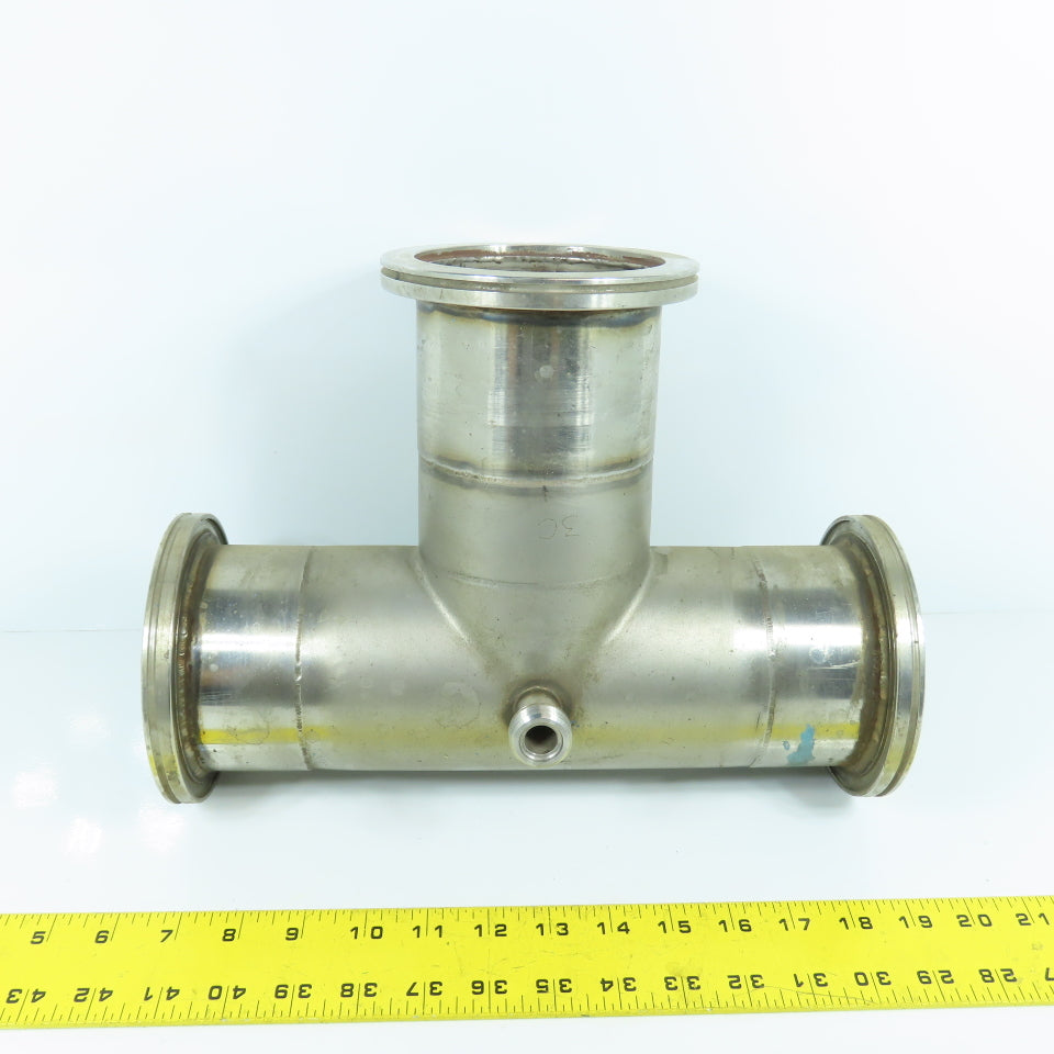 4" Stainless Steel 3-Way Tee 12.5" OAL (3.8" ID)