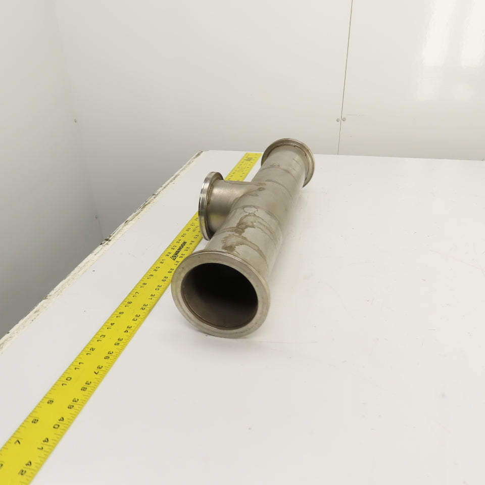 4" Stainless Steel 3-Way Tee (5.1" Flange OD) 21-5/8" OAL