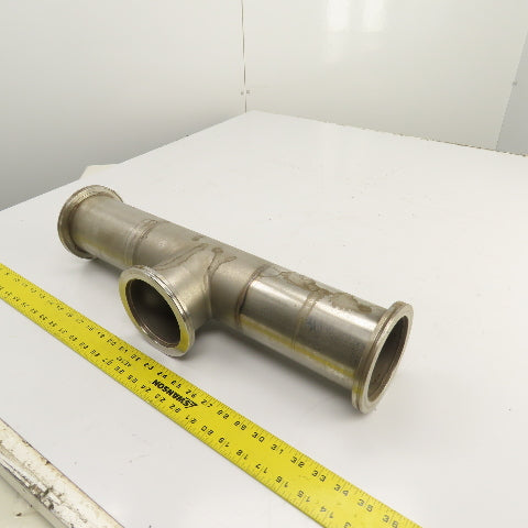 4" Stainless Steel 3-Way Tee (5.1" Flange OD) 21-5/8" OAL