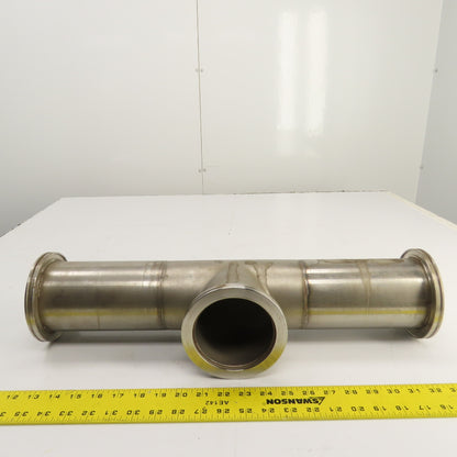 4" Stainless Steel 3-Way Tee (5.1" Flange OD) 21-5/8" OAL