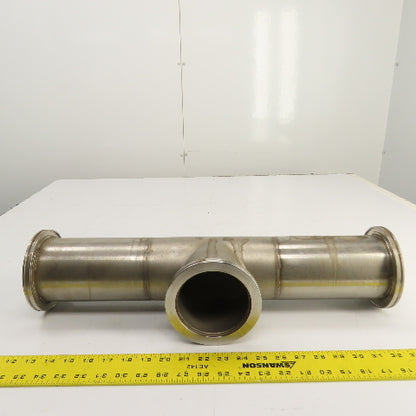 4" Stainless Steel 3-Way Tee (5.1" Flange OD) 21-5/8" OAL