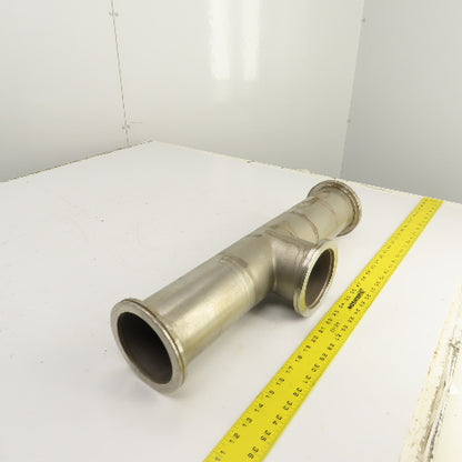 4" Stainless Steel 3-Way Tee (5.1" Flange OD) 21-5/8" OAL