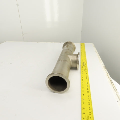 4" Stainless Steel 3-Way Tee (5.1" Flange OD) 21-5/8" OAL