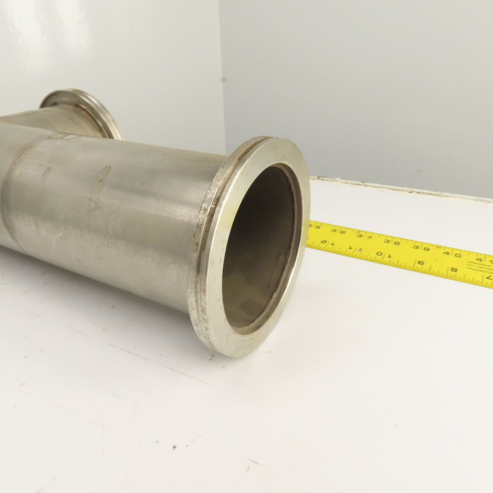 4" Stainless Steel 3-Way Tee (5.1" Flange OD) 21-5/8" OAL