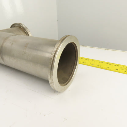 4" Stainless Steel 3-Way Tee (5.1" Flange OD) 21-5/8" OAL
