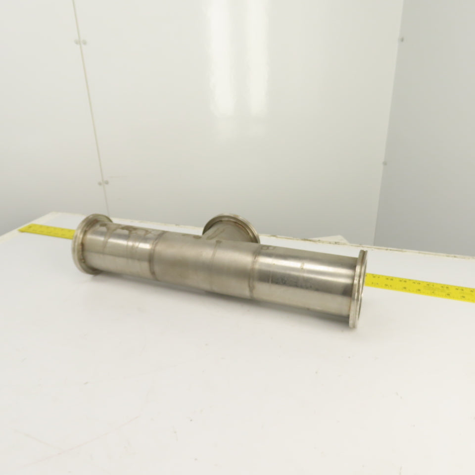 4" Stainless Steel 3-Way Tee (5.1" Flange OD) 21-5/8" OAL