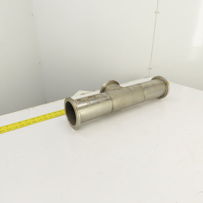 4" Stainless Steel 3-Way Tee (5.1" Flange OD) 21-5/8" OAL