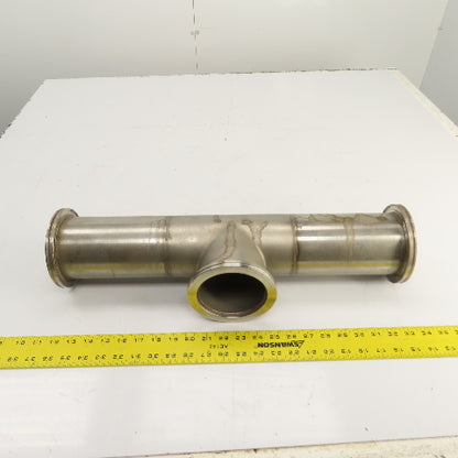 4" Stainless Steel 3-Way Tee (5.1" Flange OD) 21-5/8" OAL