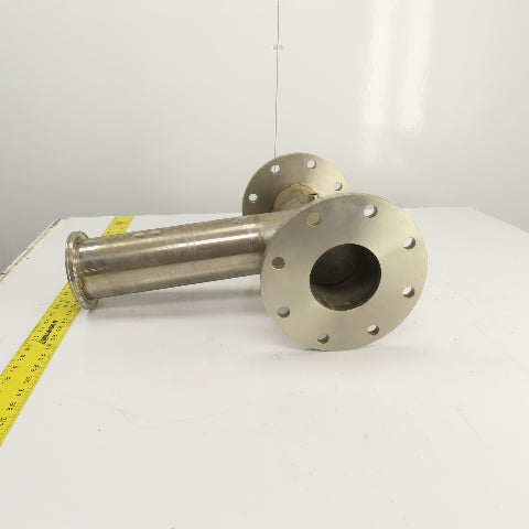 4" Stainless Steel 3-Way Tee (9" Flange OD) 14.5" OAL