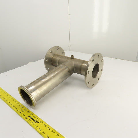 4" Stainless Steel 3-Way Tee (9" Flange OD) 14.5" OAL