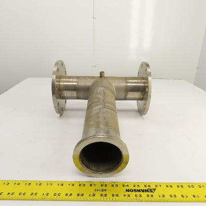 4" Stainless Steel 3-Way Tee (9" Flange OD) 14.5" OAL