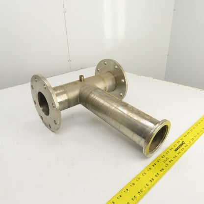4" Stainless Steel 3-Way Tee (9" Flange OD) 14.5" OAL