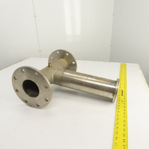 4" Stainless Steel 3-Way Tee (9" Flange OD) 14.5" OAL