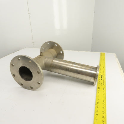 4" Stainless Steel 3-Way Tee (9" Flange OD) 14.5" OAL