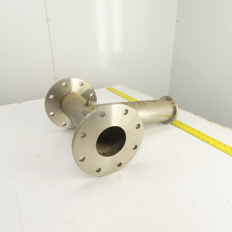 4" Stainless Steel 3-Way Tee (9" Flange OD) 14.5" OAL