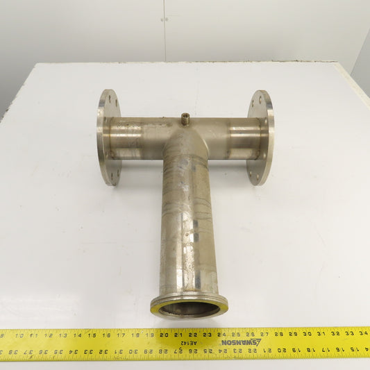 4" Stainless Steel 3-Way Tee (9" Flange OD) 14.5" OAL