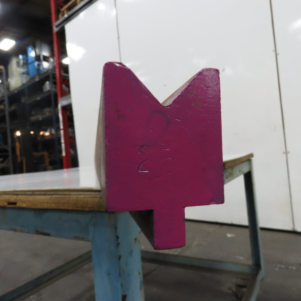96" L 90° V-Forming Press Brake Die Block 1/2" Tang 1-15/16" Thick 2-7/8" Tall