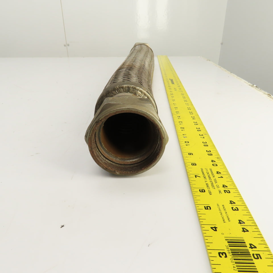 2-1/2" NPT Female x Female Stainless Steel Braided Flexible Hose 30" OAL
