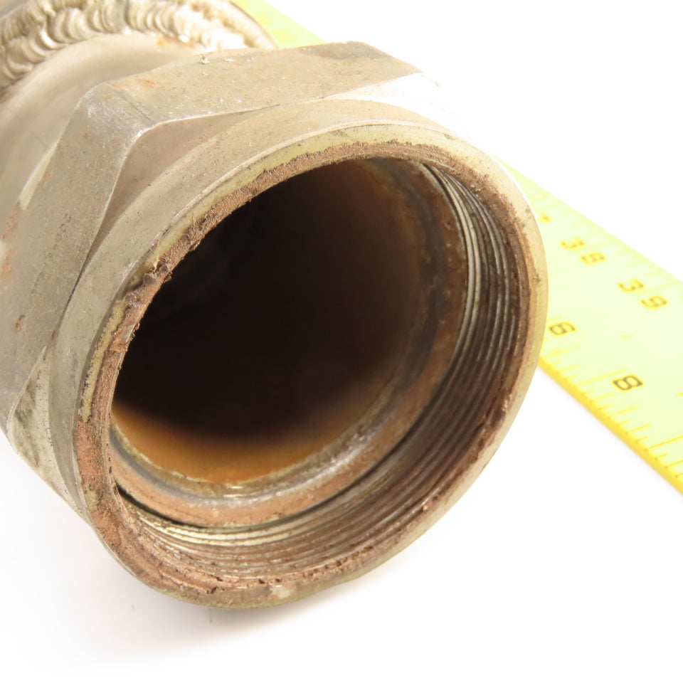 2-1/2" NPT Female x Female Stainless Steel Braided Flexible Hose 30" OAL