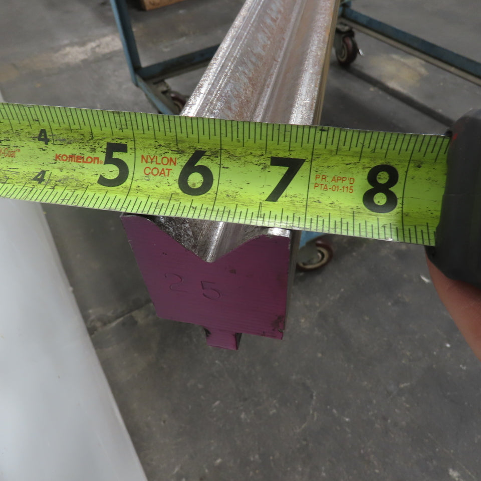 98" L 90° V-Forming Press Brake Die Block 1/2" Tang 1-15/16" Thick 2-7/8" Tall