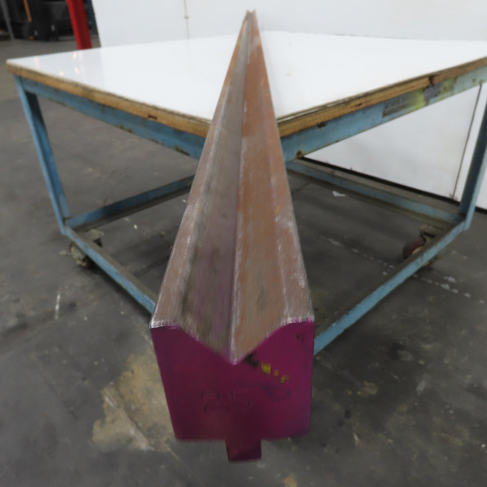 98" L 90° V-Forming Press Brake Die Block 1/2" Tang 1-15/16" Thick 2-7/8" Tall