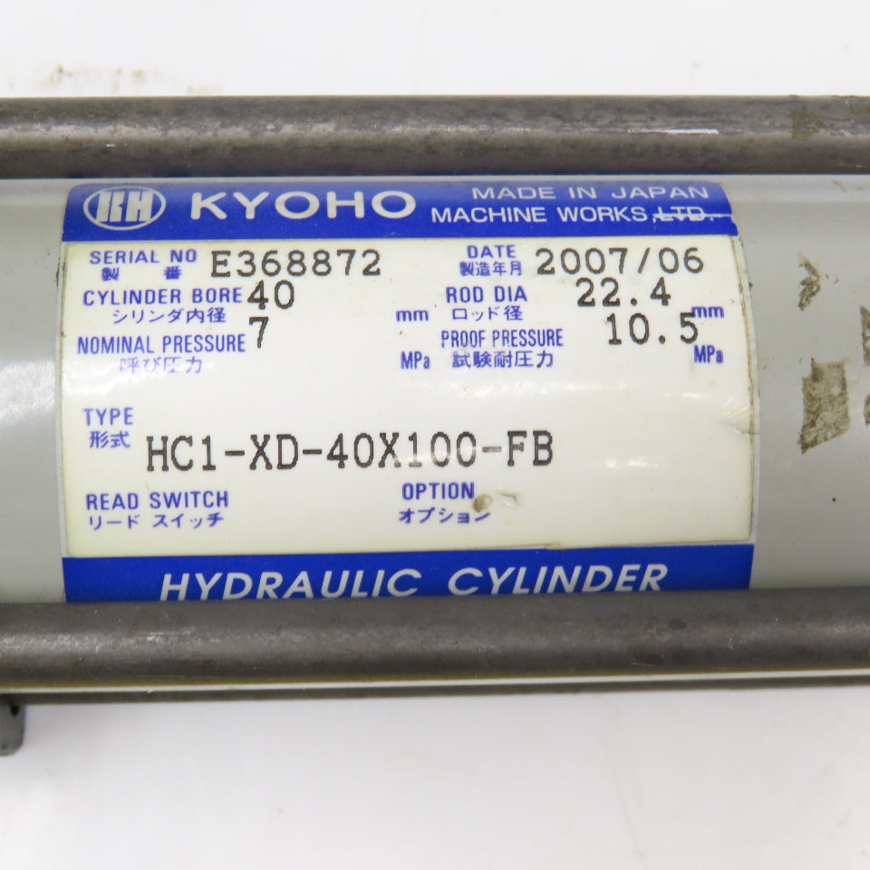 Kyoho HC1-XD-40X100-FB 40mm Bore 100mm Stroke Double Acting Hydraulic Cylinder