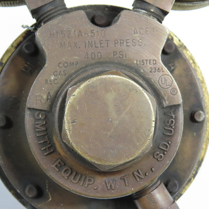 Smith H1521A-510 Oxygen & Acetylene Gas Pressure Regulator 400PSI
