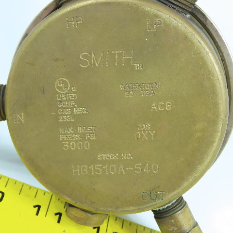Smith HB1510A-540 Oxygen & Acetylene Compressed Gas Pressure Regulator 3000PSI