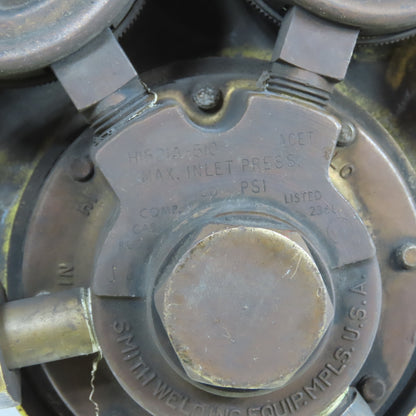 Smith H1521A-510 Oxygen & Acetylene Compressed Gas Pressure Regulator 400PSI