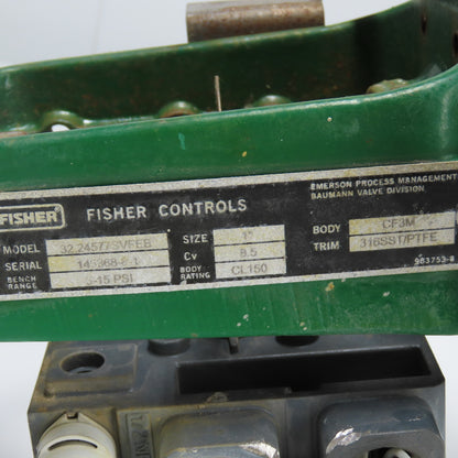 Fisher 32.24577SVFEB 1" Diaphragm Control Valve 5-15PSI Cv 8.5 CF3M