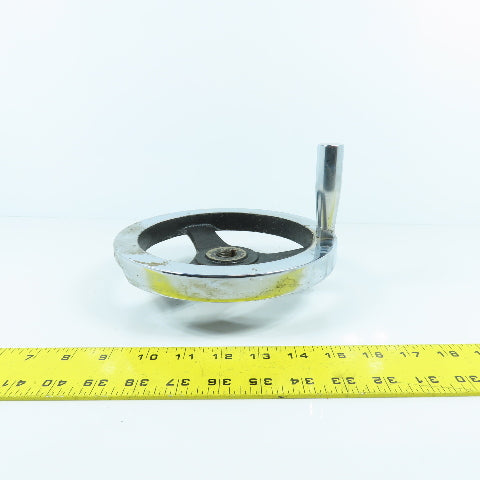 7-3/4" Chrome Plated Cast Iron Machine Advance Hand Crank Wheel 3/4" Bore