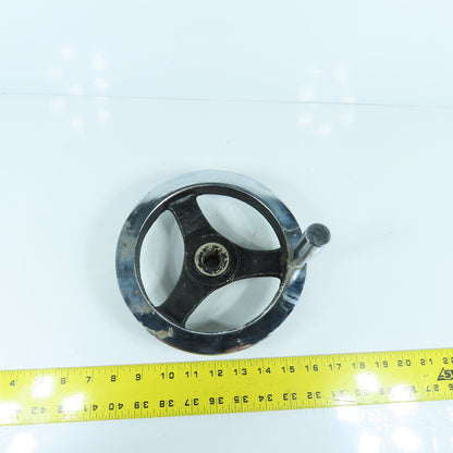 7-3/4" Chrome Plated Cast Iron Machine Advance Hand Crank Wheel 3/4" Bore