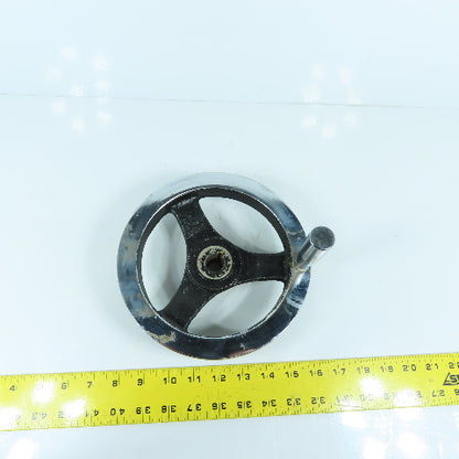 7-3/4" Chrome Plated Cast Iron Machine Advance Hand Crank Wheel 3/4" Bore