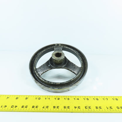 7-3/4" Chrome Plated Cast Iron Machine Advance Hand Crank Wheel 3/4" Bore