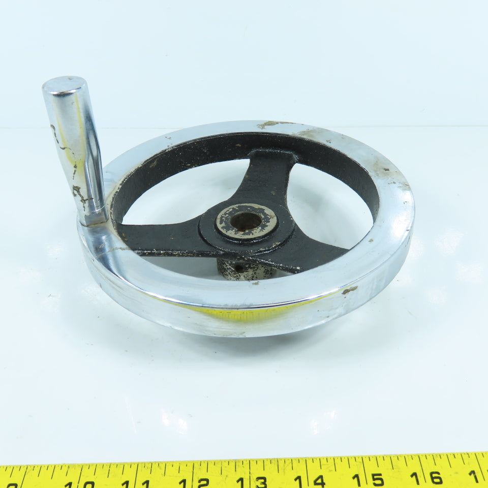 7-3/4" Chrome Plated Cast Iron Machine Advance Hand Crank Wheel 3/4" Bore