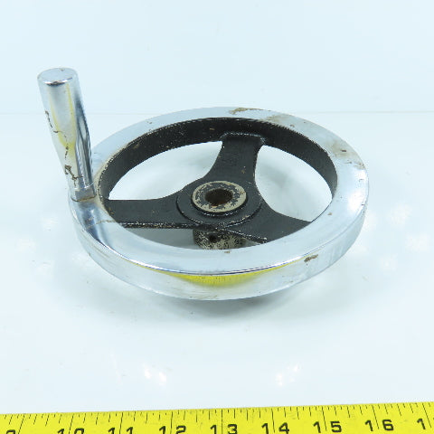 7-3/4" Chrome Plated Cast Iron Machine Advance Hand Crank Wheel 3/4" Bore
