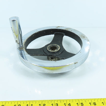 7-3/4" Chrome Plated Cast Iron Machine Advance Hand Crank Wheel 3/4" Bore
