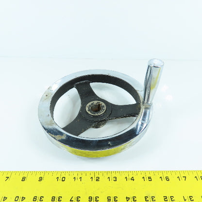 7-3/4" Chrome Plated Cast Iron Machine Advance Hand Crank Wheel 3/4" Bore