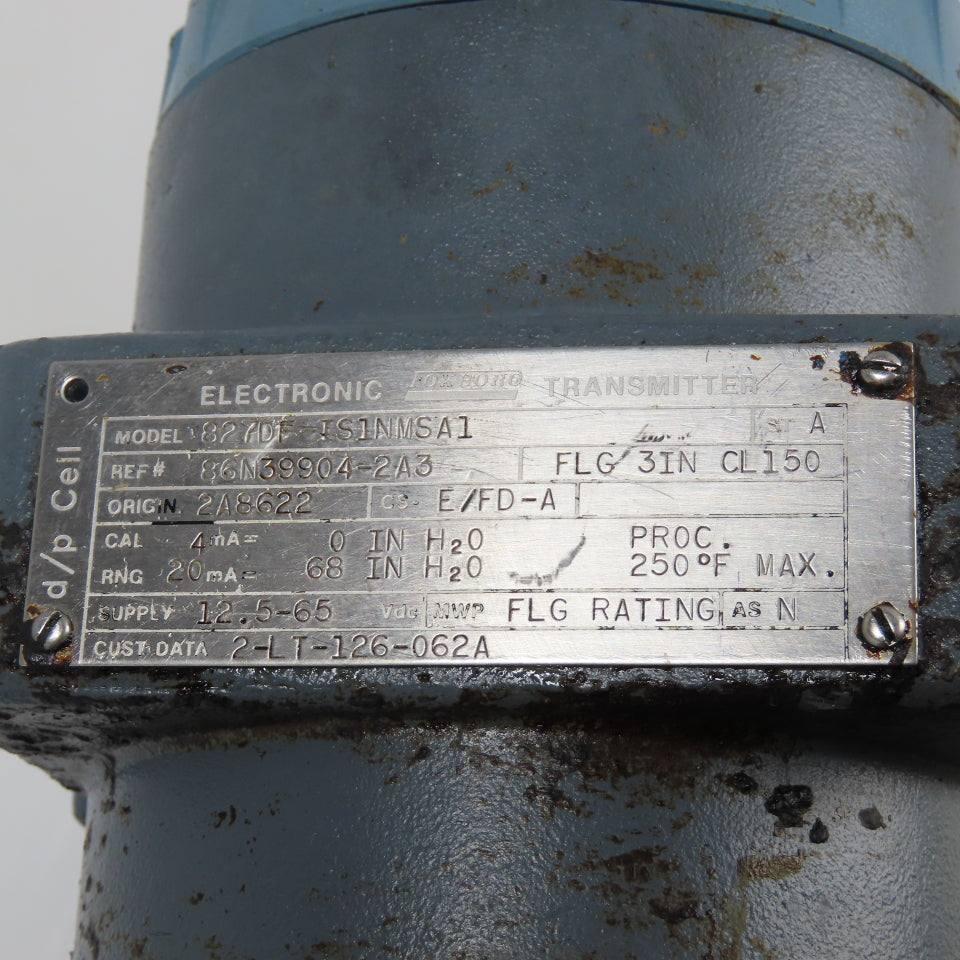 Foxboro 827DF-IS1NMSA1 Electronic Pressure Transmitter 12.5-65VDC 4-20mA