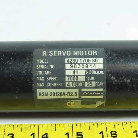 Atlas Copco BSM 28120A-R2.5 4230 1750 80 "R" Servo Motor 41V 7000RPM Max