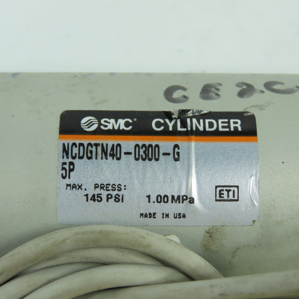 SMC NCDGTN40-0300-G5P Double Acting Round Air Cylinder 3" Stroke 1-1/2" Bore