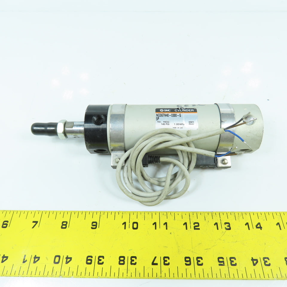 SMC NCDGTN40-0300-G5P Double Acting Round Air Cylinder 3" Stroke 1-1/2" Bore