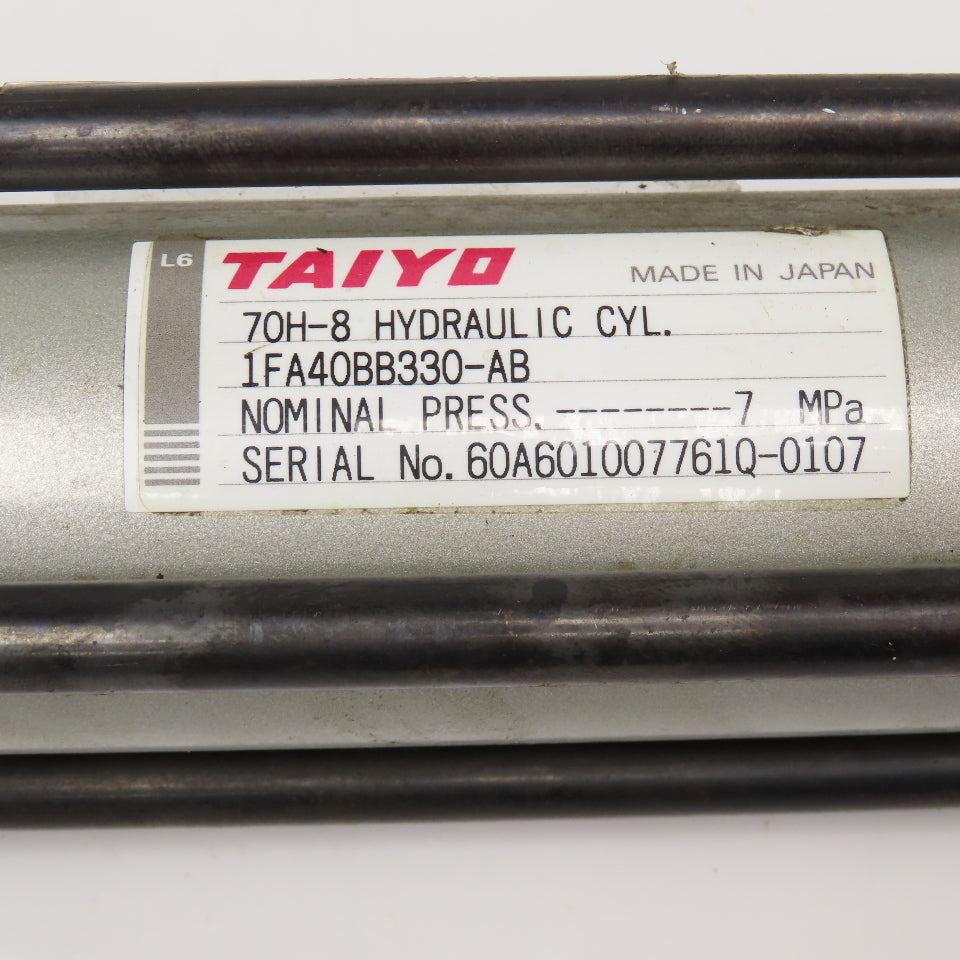Taiyo 1FA40BB330-AB 40mm Bore 330mm Stroke Double Acting Hydraulic Cylinder
