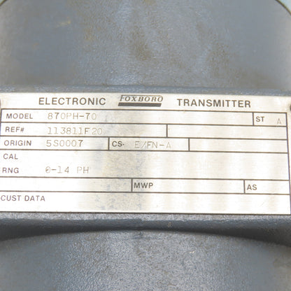 Foxboro 870PH-70 Electronic Transmitter 0-14PH 1/2" NPT