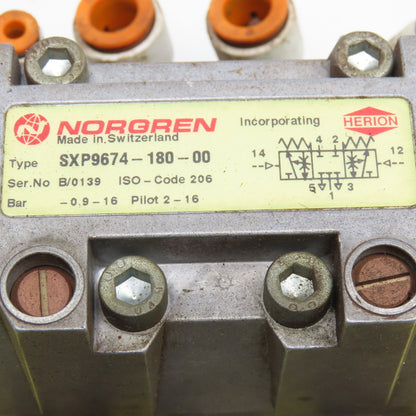 Norgren SXP9674-180-00 5/3 Closed Center Detent Directional Valve Air Piloted
