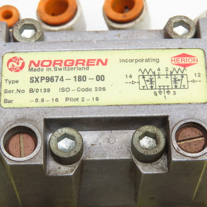 Norgren SXP9674-180-00 5/3 Closed Center Detent Directional Valve Air Piloted