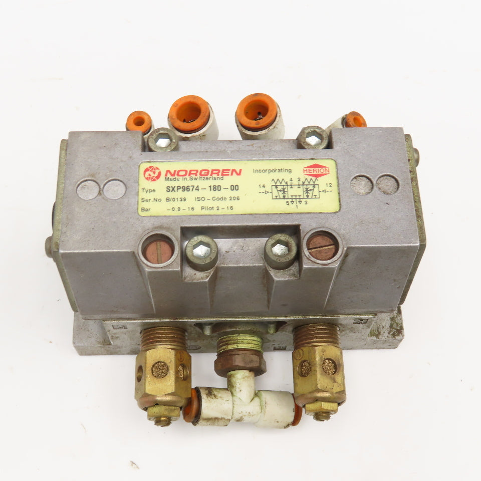 Norgren SXP9674-180-00 5/3 Closed Center Detent Directional Valve Air Piloted