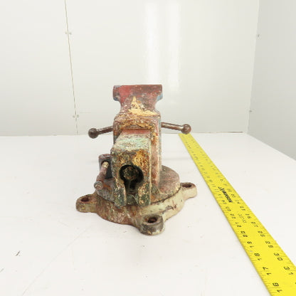 Reed Mfg. No. 204 Swivel Base Machinist Vise 4" Jaws Made in USA (Needs Cleaned)