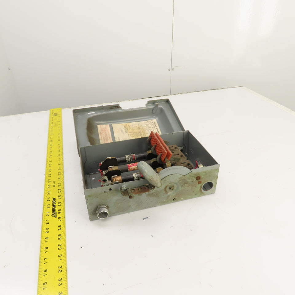 Square D H-361 30A Fusible Safety Disconnect Switch 600VAC 15HP 3-Pole